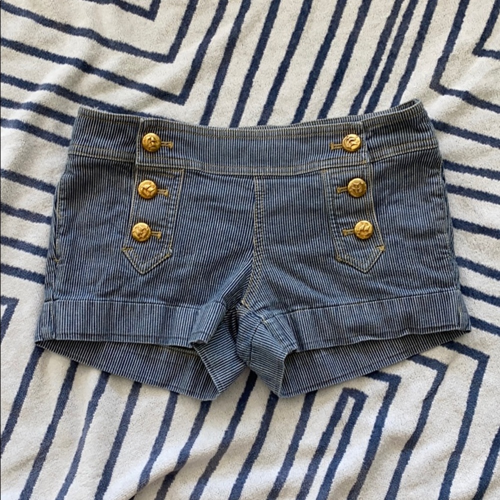 Juicy couture striped denim shorts